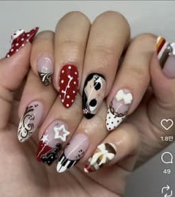 레드 크리스마스 네일